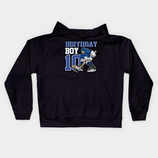 10 Year Old Ice Hockey Themed Birthday Party 10th Kids Hoodie